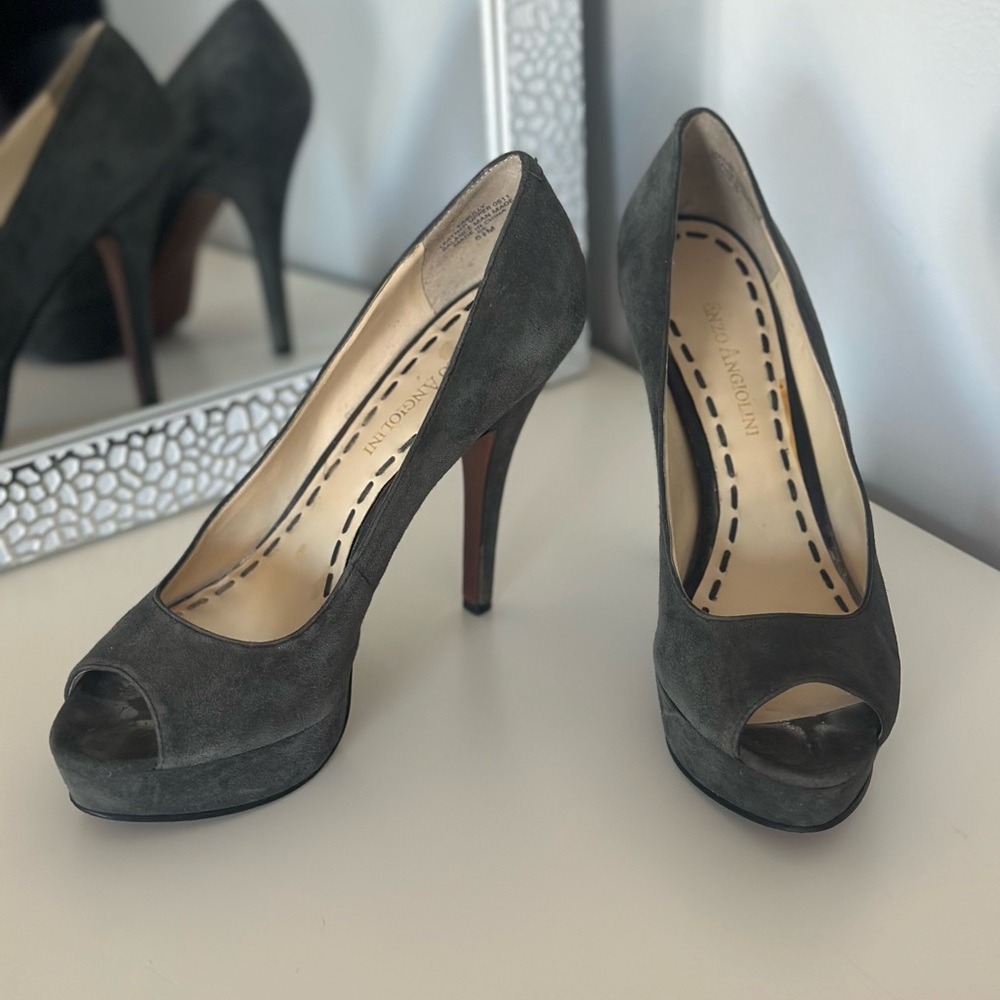 Enzo Angiolini Gray Stiletto Heels